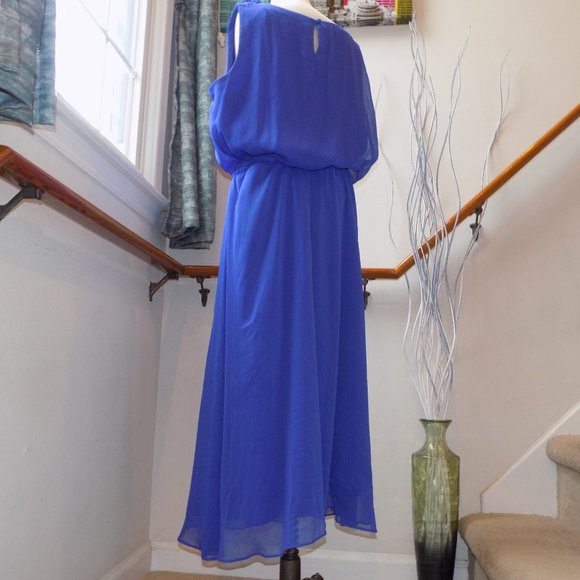 JBS Blue Flowy Midi Dress Plus Size 16 - Picture 2 of 2